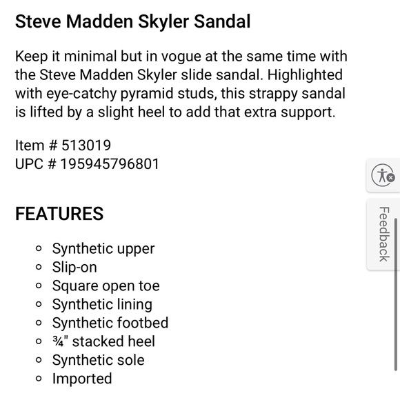 Steve Madden Tan Sandals with Silver Studs - Picture 6 of 6